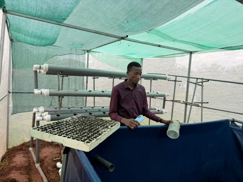 Macklin Gbafa on his farm